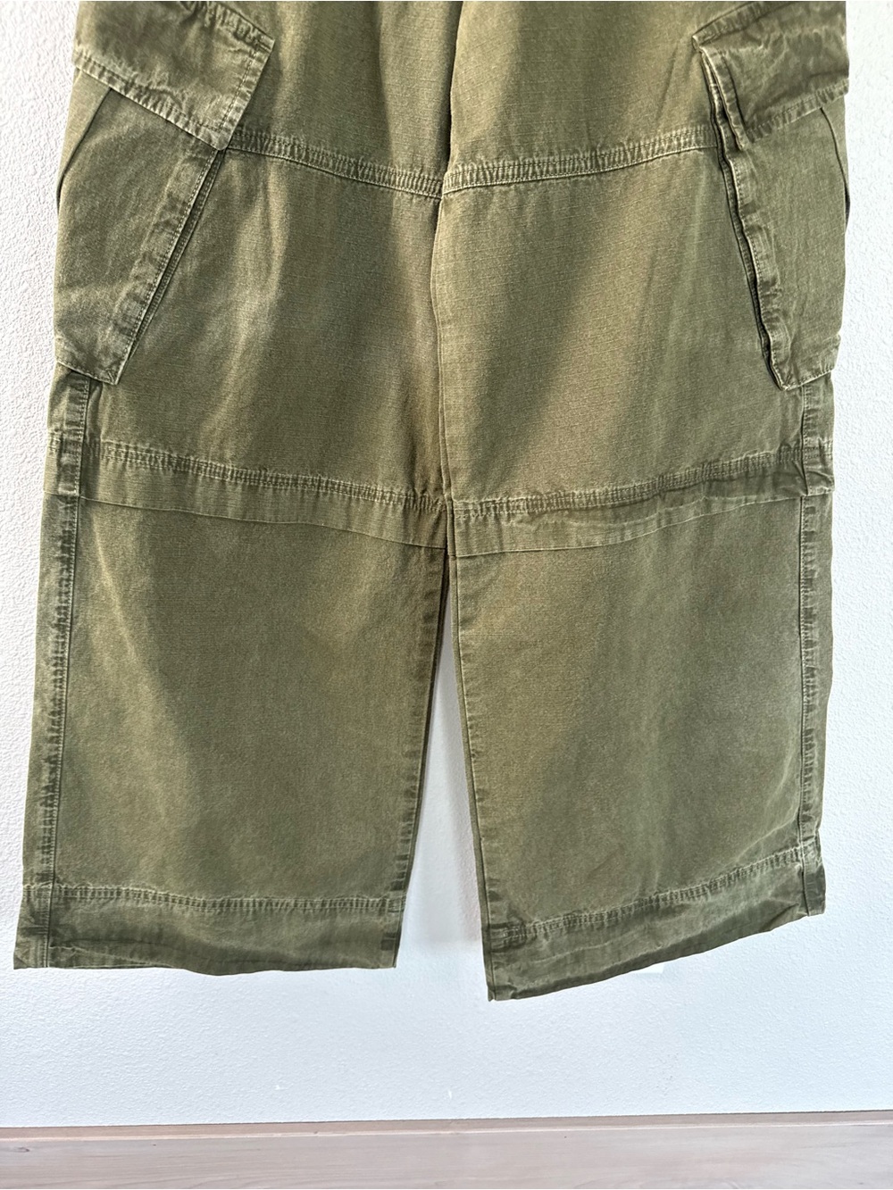 New ME+EM Wide-Leg Cargo Trouser Elastic Waist Pants NWT Spring Olive Size 2 - Picture 5 of 16